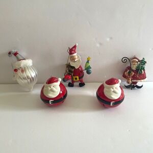 Santa Christmas Ornaments Lot‎ of 5 Holiday Tree Decoration Figurine #1